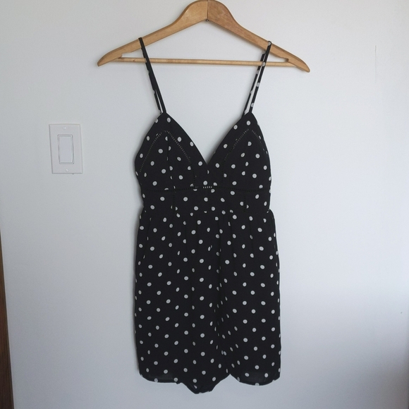 NEW Japna black & white polkadot romper size small - Picture 1 of 12